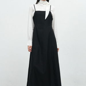 WOMAN 레이어드 스트링 맥시 롱 원피스