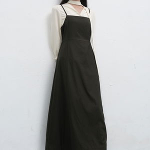 WOMAN 레이어드 스트링 맥시 롱 원피스