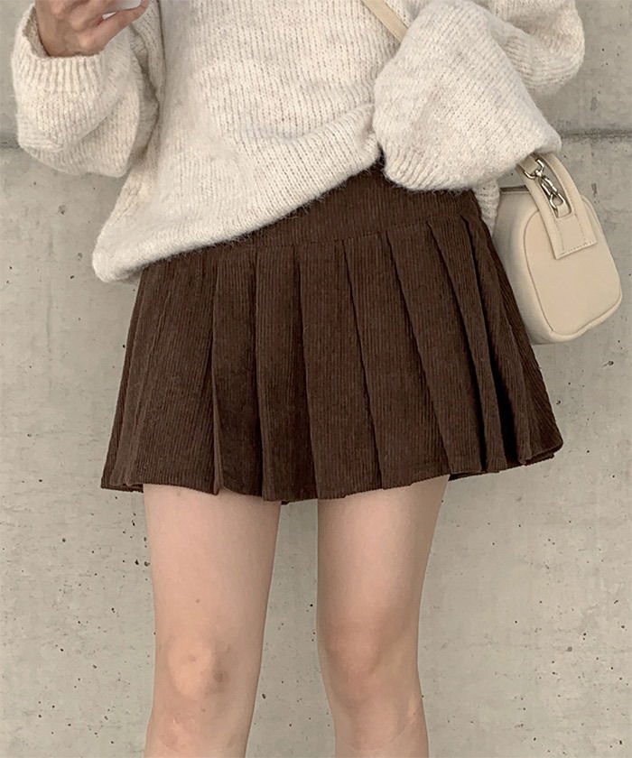 Huma Golden Pleated Mini Skirt