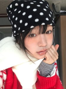 fleece 도트 비니