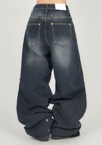 Hem Snap Deep Denim Wide Denim DE057