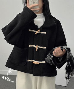 카라,후드ver 베어 양털 떡볶이 숏 코트