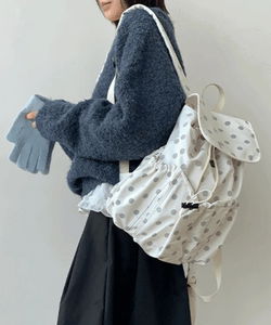 經典點點帆布後背包