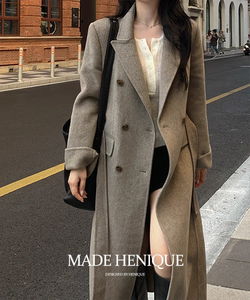 2nd version. Arno Cashmere 10% Wool 72% Collar Belted Handmade Coat - 4 colors