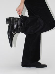 OPEN SLIT BELTED BOOTS (3color)