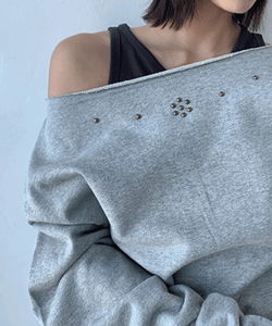 Reno Stud Off-Shoulder Sweatshirt