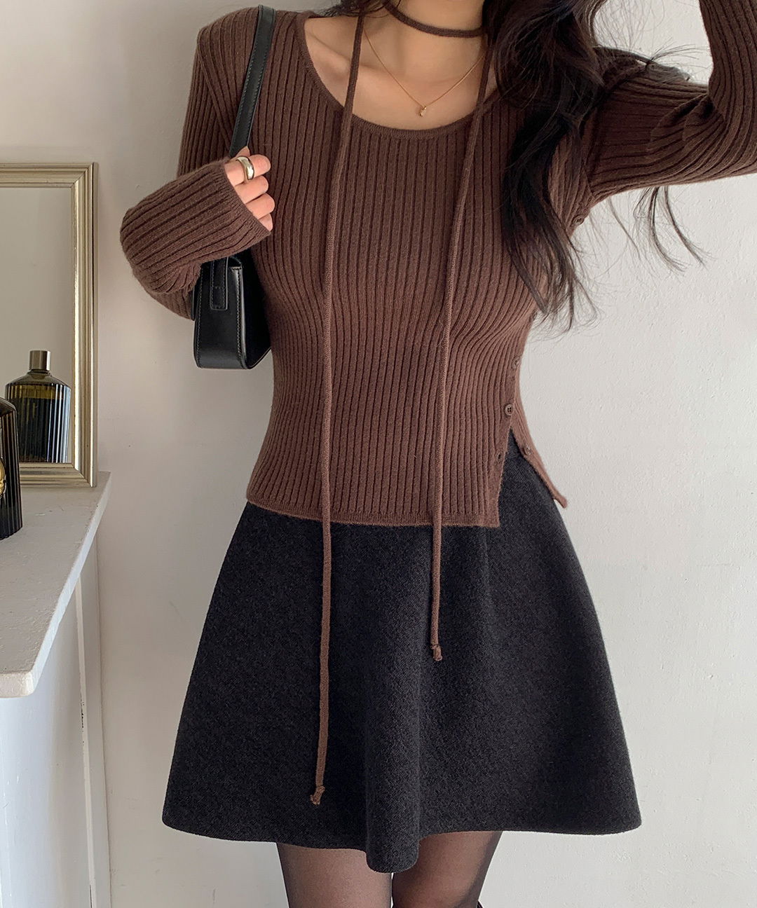 Elder Unek Ribbed Slim Team Diagonal Tie Knitwear