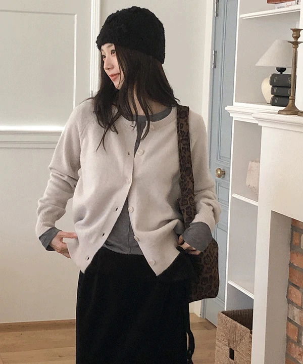 Jibelon Loose-fit round long sleeve cardigan - 6 colors