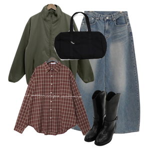 데님,집업&점퍼,셔츠 코디