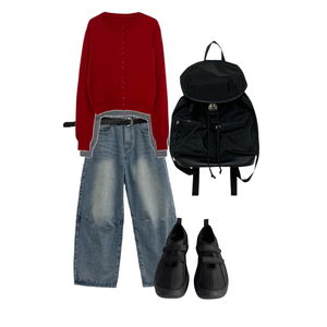 데님,벨트,가디건&베스트 코디