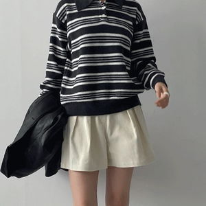 리체 카라 스트라이프 니트 (3C)