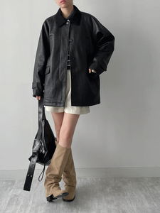 DeWords Single Leather Half Jacket