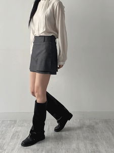 Striped layered skirt pants