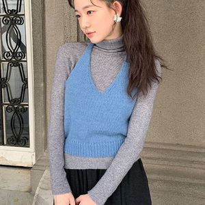 홀터넥 니트 뷔스티에