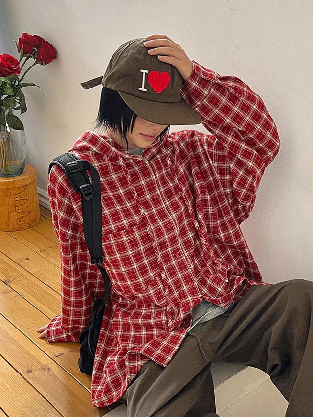 츄디빈 하트 자수 숏챙 캠프캡 모자