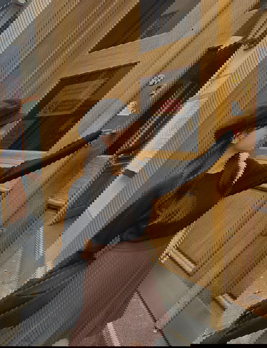 리리앤코 로웬드 겉기모 스판 뒷밴딩 플리츠 치마바지