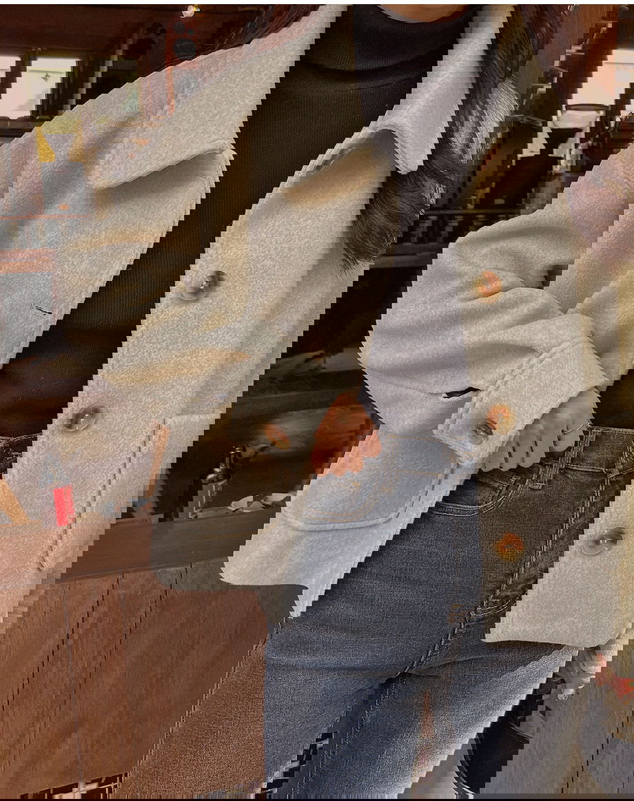 리리앤코 비바트링 싱글 버튼 숏 코트