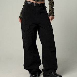 (UNISEX)카패츠 와이드 카고 절개 코튼 팬츠 Wide Cargo Pants