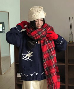 Kohaki Nordic Cowichan Pocket Collar Knitwear Zip-Up - 2 Colors