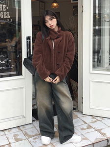 オーブルビンテージウォッシング ワイドデニムパンツ