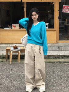 Butter back pocket folding wide pants