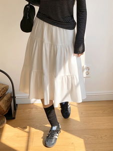 Heller Peach Fleece-lined Flare Cancan Midi Skirt - 2 Colors