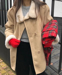 웨디츠 스웨이드 퍼 하프 무스탕 자켓 -2color