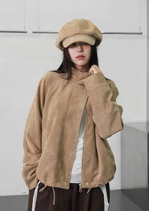 Trait high-neck suede Jacket