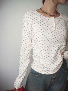 花園印花保暖長袖上衣