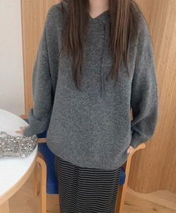 Partyjan Wool Loose-fit Hooded Knitwear 