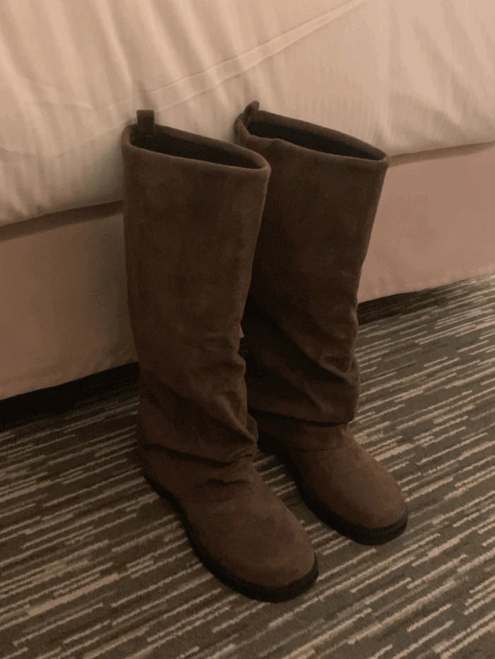 (종아리커버/겨울신상) 폴딩 스웨이드 워머 롱부츠 (2color)