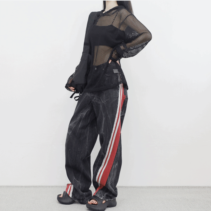 렌타 사이드 트랙 데님 팬츠 이미지