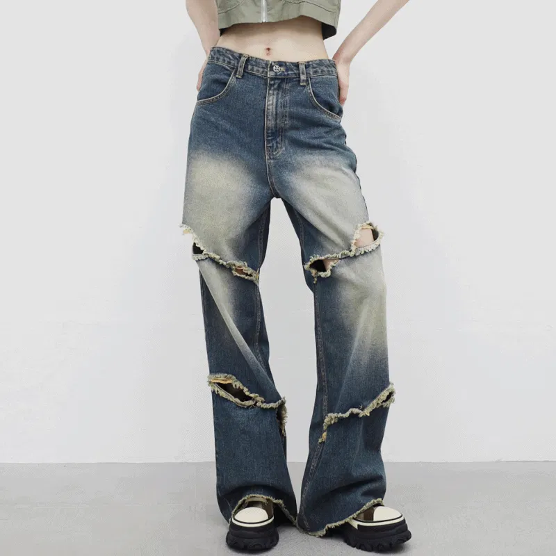 (유니섹스) 네티 데미지 워싱 팬츠