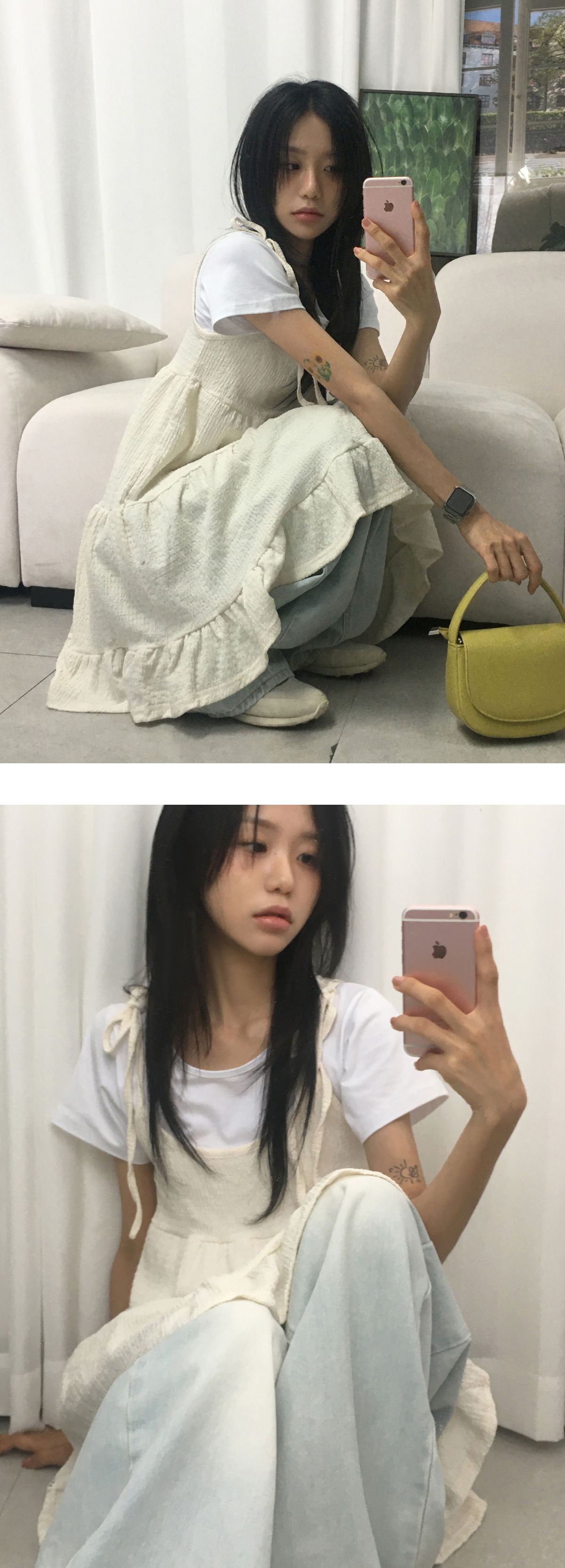 긴팔 티셔츠 모델 착용 이미지-S1L5