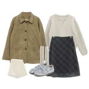 자켓,코트,가디건,스커트,레그워머,운동화,머플러,가을,겨울,Cozy,데일리,일상 코디
