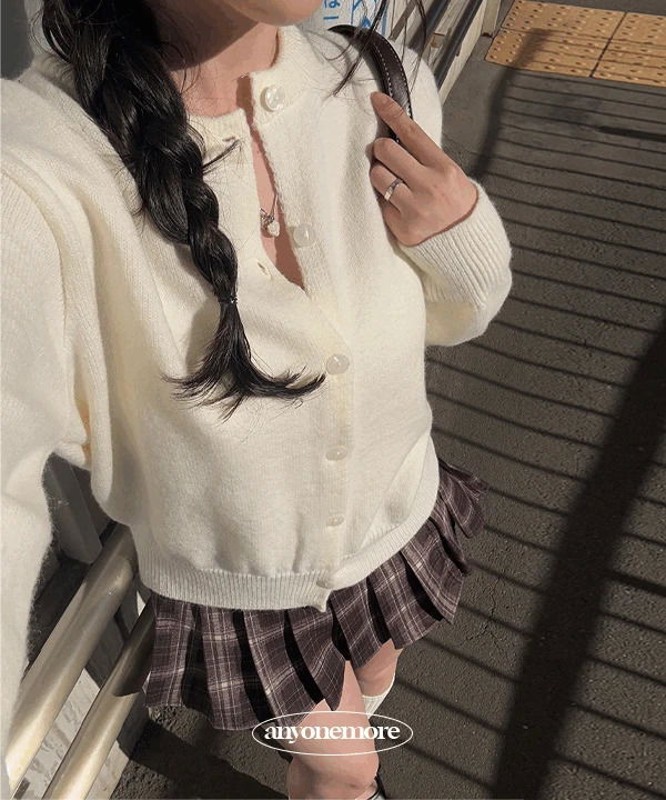 純色基本款圓領針織開衫