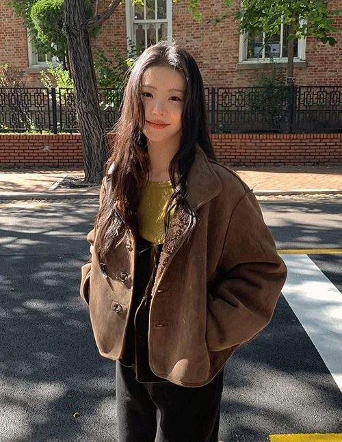 테드엘 리버시블 카라 무스탕 자켓