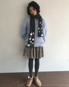 Raven Check Midi Skirt *Beige Same-Day Shipping Available