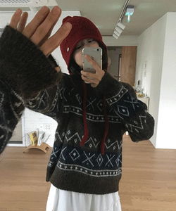 北歐風圖騰針織衫