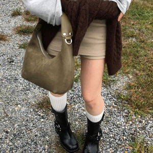 와르르 스웨이드 호보 미디 크로스백 토트백 4 color 가을하객룩/하객가방/데이트룩