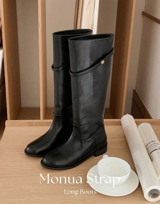 モヌアストラップロングブーツ