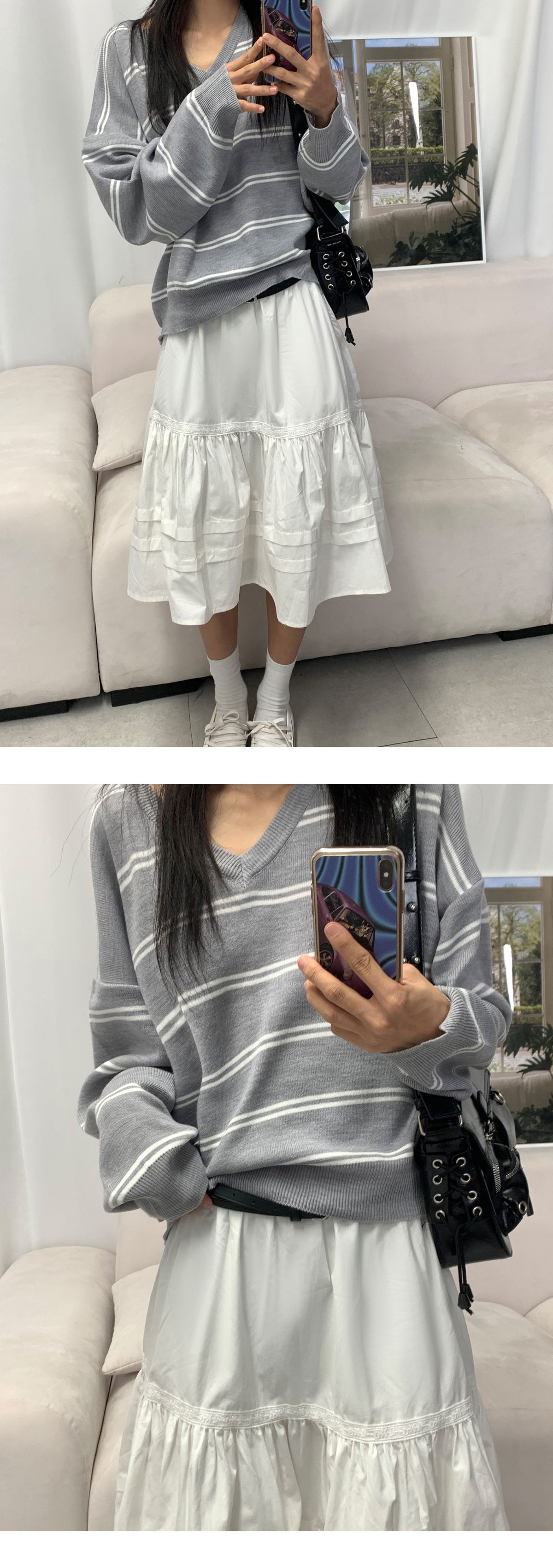 긴팔 티셔츠 모델 착용 이미지-S1L8