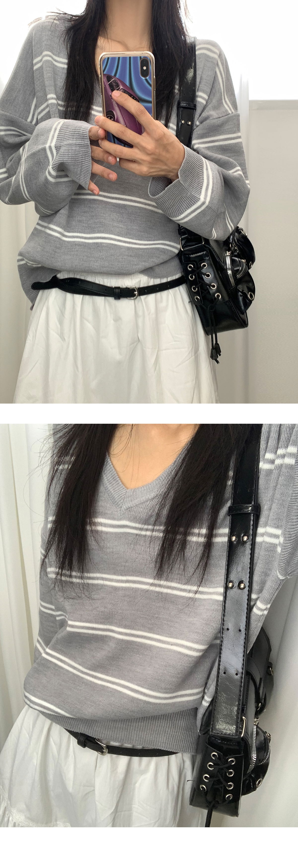 긴팔 티셔츠 모델 착용 이미지-S1L9