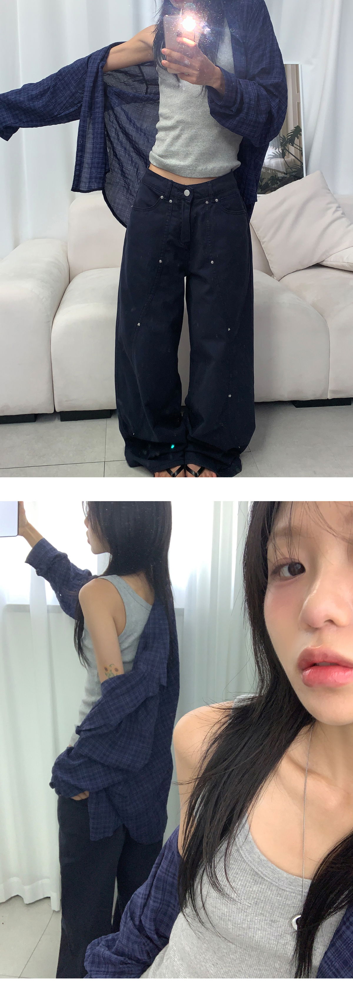 긴팔 티셔츠 모델 착용 이미지-S1L10