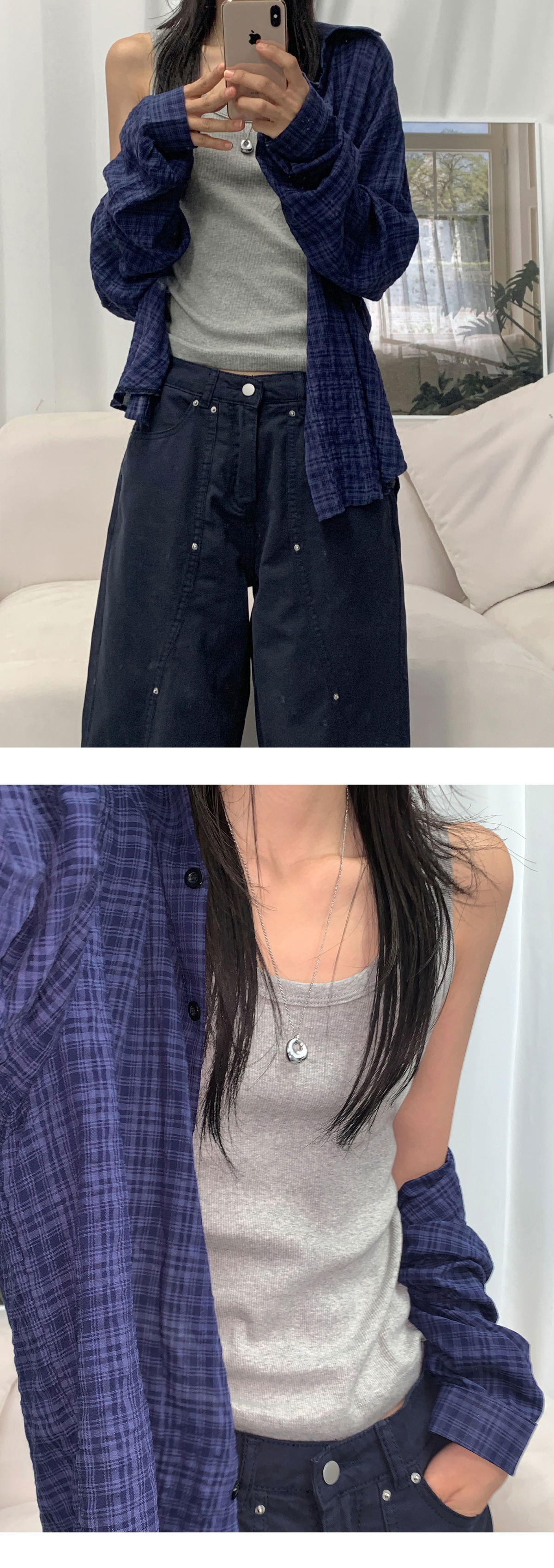 긴팔 티셔츠 모델 착용 이미지-S1L7