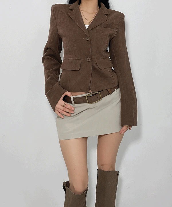 Fring Daily Mid-Season Corduroy Golden Line Slim Short Jacket