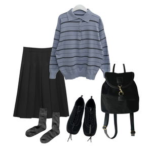 スカート,ニット,靴下 코디