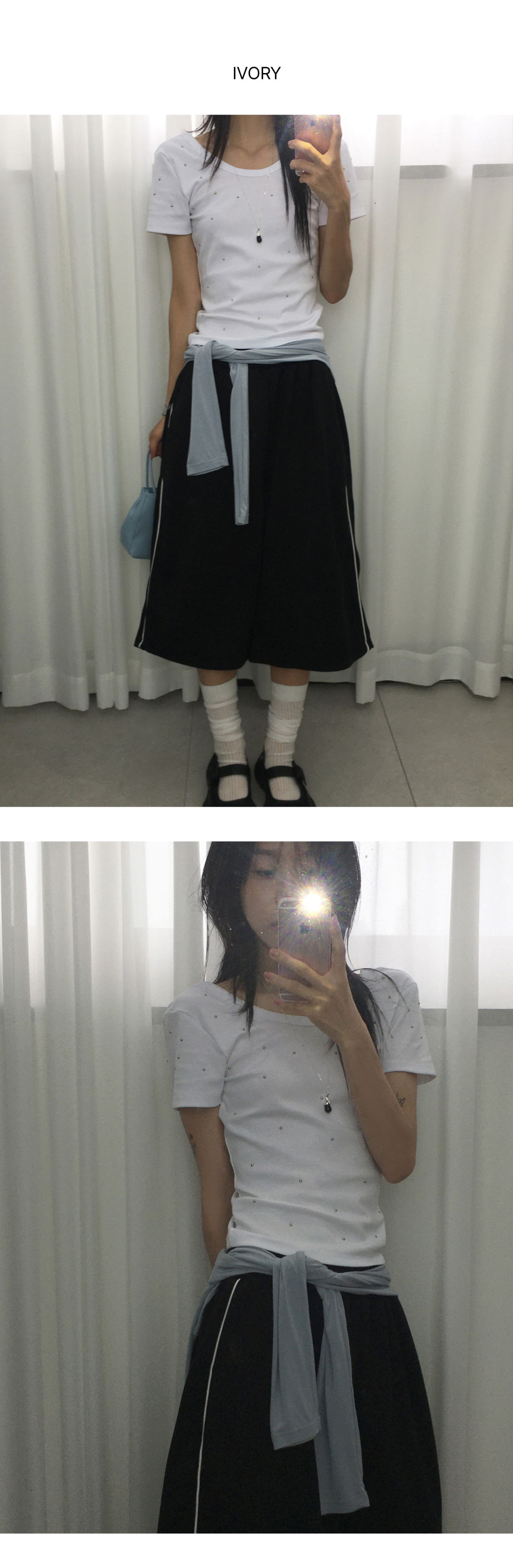 긴팔 티셔츠 모델 착용 이미지-S1L16