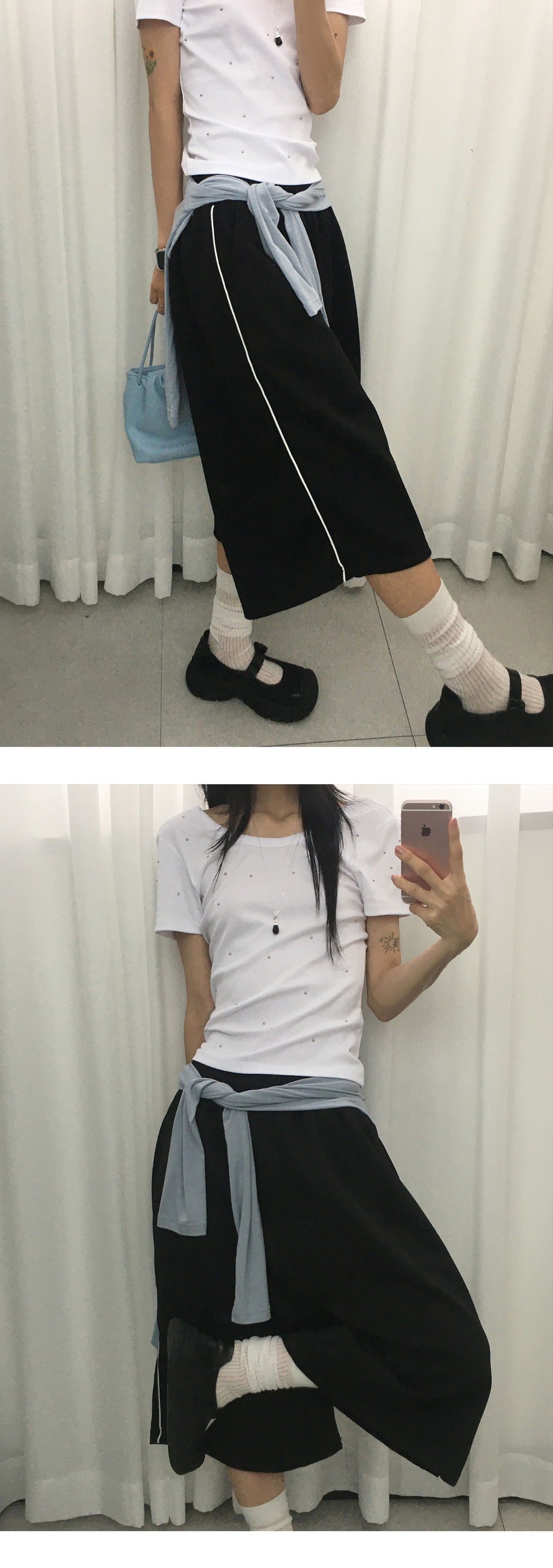 긴팔 티셔츠 모델 착용 이미지-S1L14