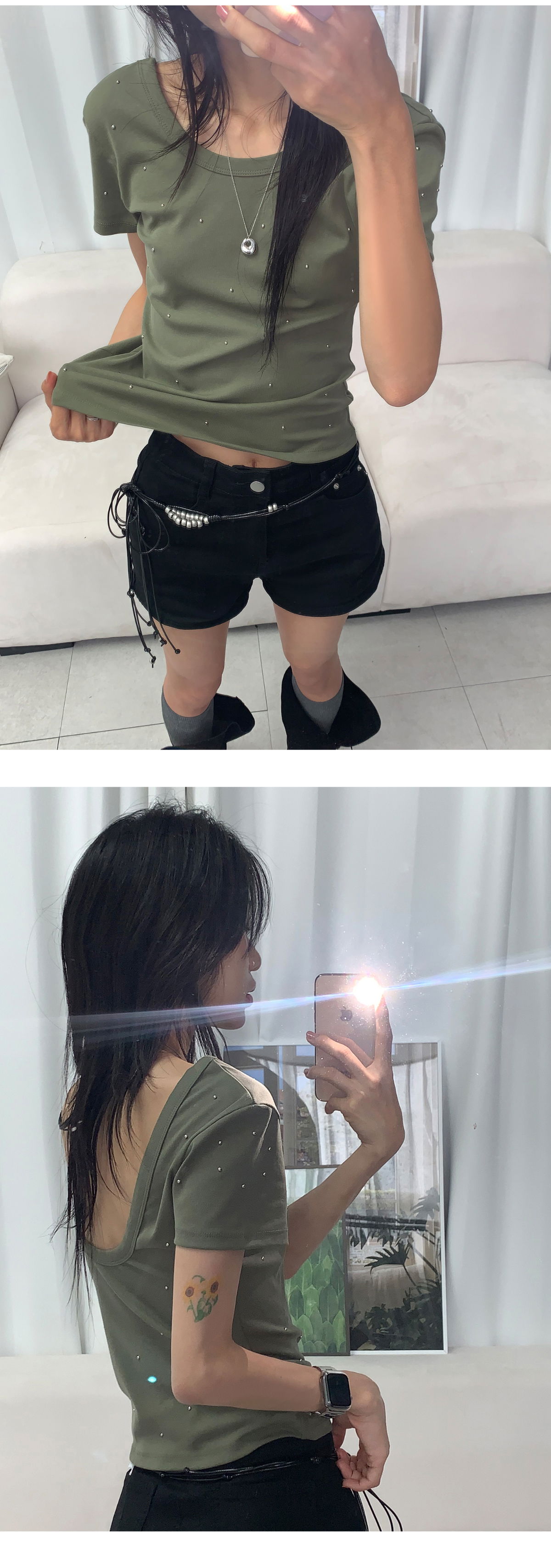 긴팔 티셔츠 모델 착용 이미지-S1L8